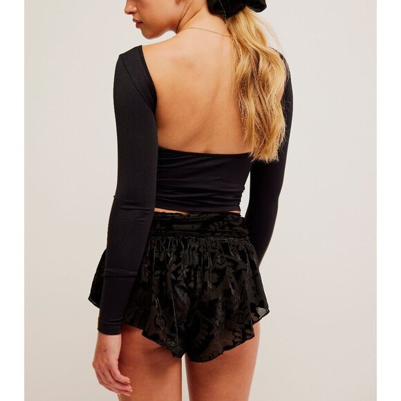 Free People Black Lace Pajama Micro Shorts Snow Angel NEW - Picture 5 of 9